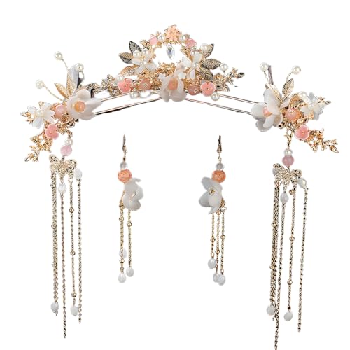 MAYCREATE® 5Pcs Flower Tassels Hair Pin Crystal Rhinestone Pearl Headpiece Drop Earrings Retro Brides Hair Accessories for Women Girls MAYCREATE® 5Pcs Flower Tassels Hair Pin Crystal Rhinestone Pearl Headpiece Drop Earrings Retro Brides Hair Accessories for Women Girls